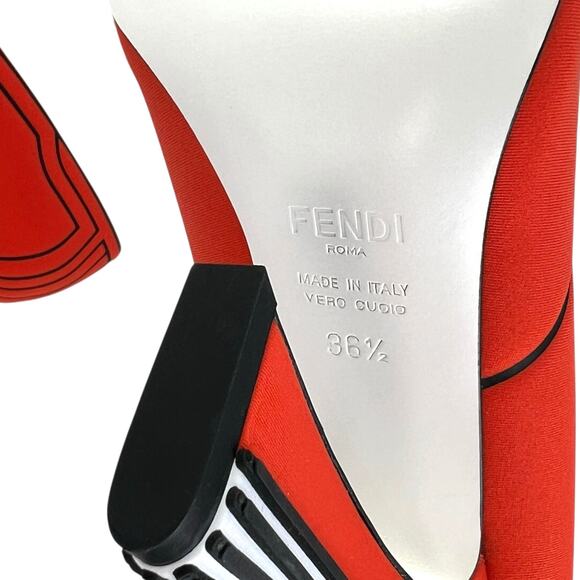 Fendi Red Neoprene Pumps - Picture 6 of 7